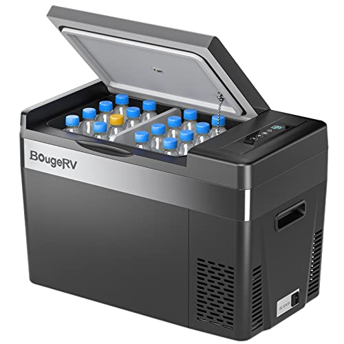 BougeRV 30 Quart Portable 12V Compressor Refrigerator and Freezer