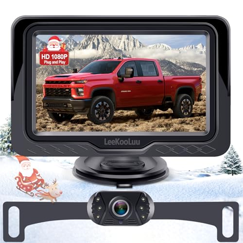 HD 1080P Waterproof Backup Camera with Monitor and Clear Night Vision
