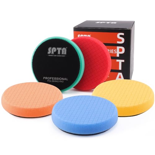 SPTA 5-Piece 6.5-Inch Buffing and Polishing Pad Kit