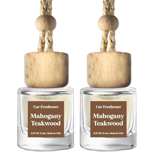 Mahogany Teakwood Hanging Car Air Freshener, 2-Pack