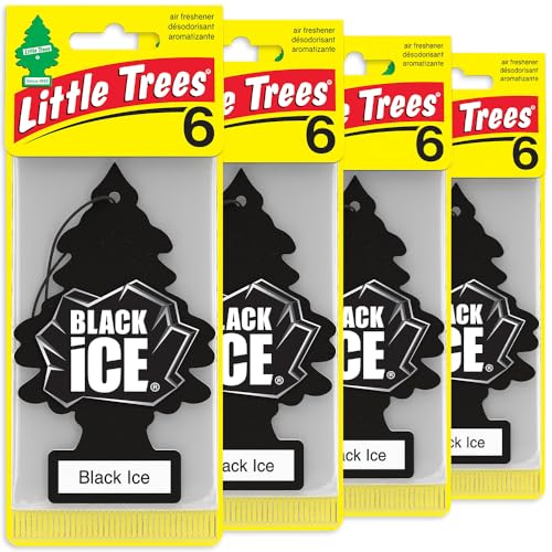 LITTLE TREES Black Ice Car Air Freshener - 24 Pack