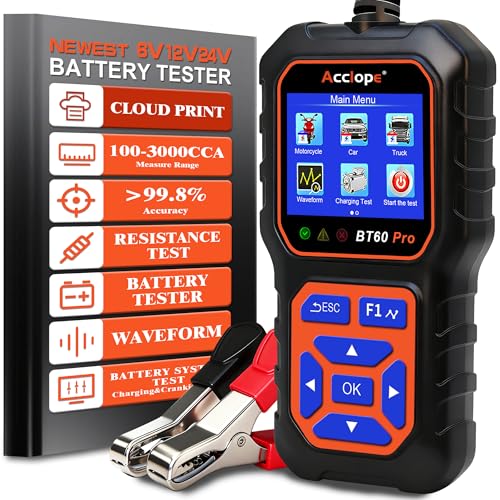 BT60 Pro Car Battery Tester with Cloud Printing and 6V/12V/24V Support