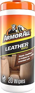 Armor All Interior Cleaner Leather Wipes, 20 Count