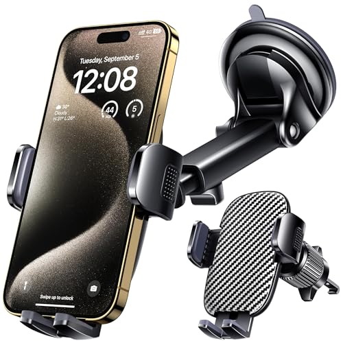 Universal 3-in-1 Car Phone Holder with Strong Suction and Adjustable Arm