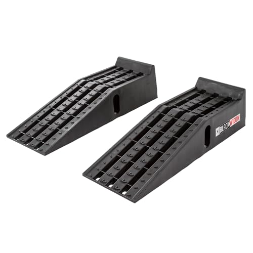 Black Widow Plastic Car Service Ramps - 6.25" Lift, 10,000 lbs Capacity, Set of Two