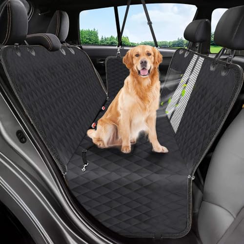Waterproof Heavy-Duty Dog Car Seat Cover with Side Flaps and Mesh Window