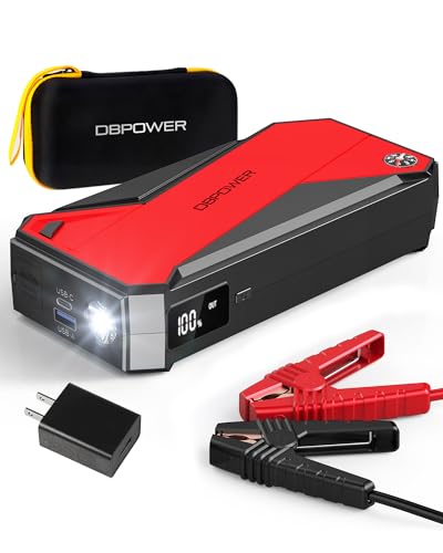 DBPOWER 3000A Portable Car Jump Starter with LCD Screen and USB Charging