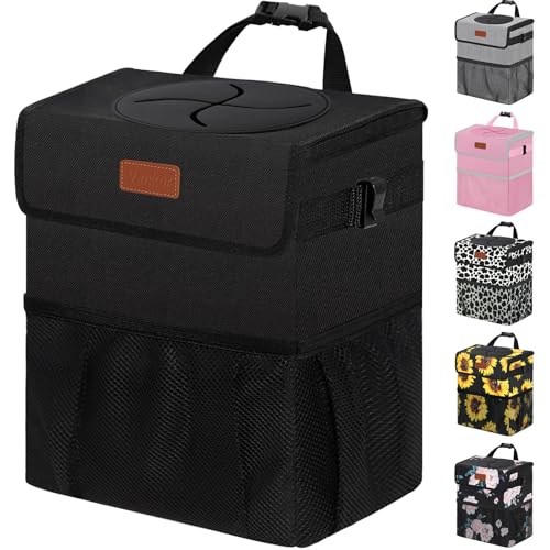 Vankor Leakproof Hanging Car Trash Can with Lid