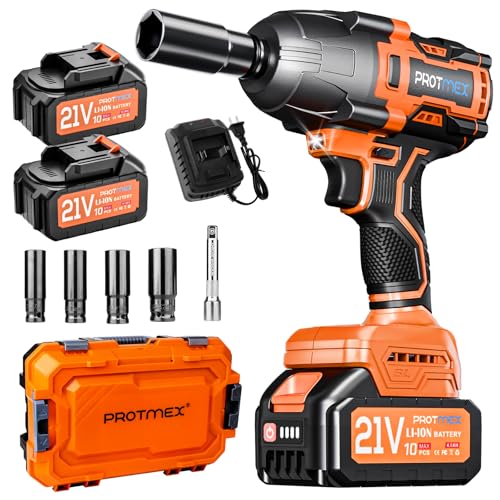Cordless 1/2" Brushless Impact Wrench with 900 Ft-lbs Torque and 21V Battery