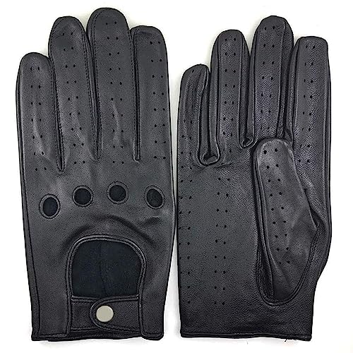 Men's Soft Italian Lambskin Leather Driving Gloves with Touchscreen Compatibility