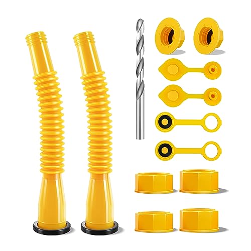 Gas Can Spout Replacement Kit with Flexible Nozzles and Vent Caps