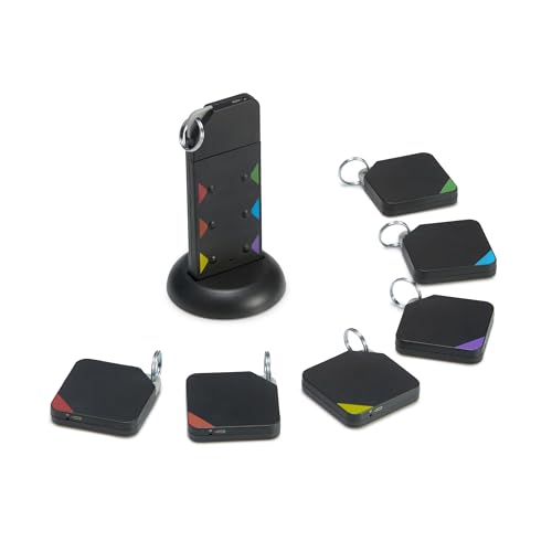 Amazon Basics Key Finder - 6 Trackers with Remote and 100 ft Range