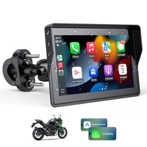 5-Inch Motorcycle GPS Navigation with Wireless Apple CarPlay & Android Auto