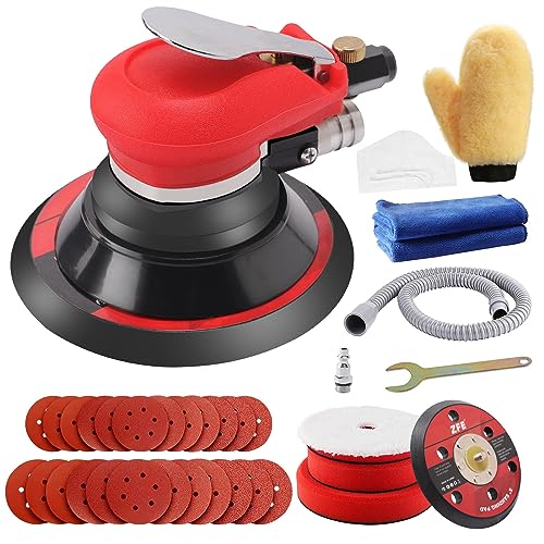 ZFE 5" & 6" Pneumatic Random Orbital Palm Sander with Accessories