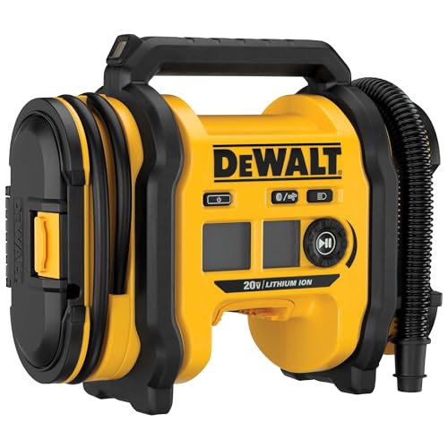 DEWALT Portable 20V Tire Inflator with Automatic Shutoff and LED Light