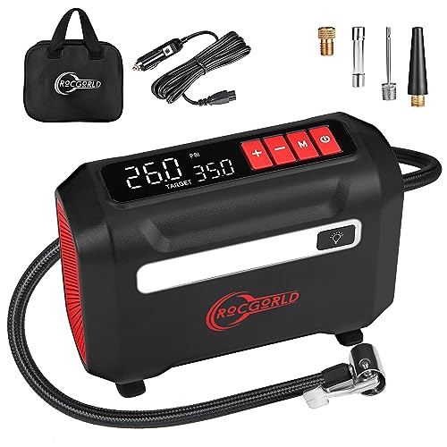 ROCGORLD R8 Portable 12V Tire Inflator with Dual Digital Display
