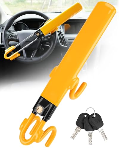 Tevlaphee Heavy Duty Adjustable Steering Wheel Lock with 3 Keys