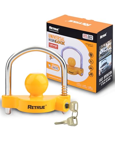 Adjustable Universal Trailer Coupler Lock with High-Visibility Yellow Coating