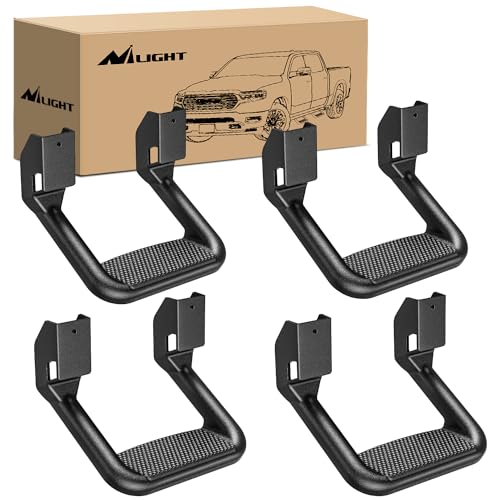 Nilight Universal Aluminum Side Step Nerf Bars - Non-Slip Truck Steps (4 pcs)